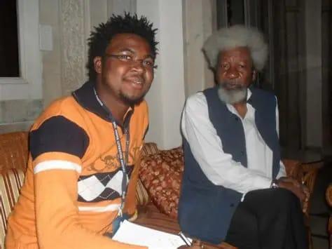 Nigerian author and filmmaker Onyeka Nwelue alongside Professor Wole Soyinka.