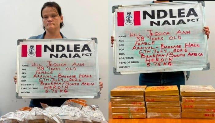 Abuja Airport: NDLEA Apprehends South African Mother in N10.3bn Drug Bust