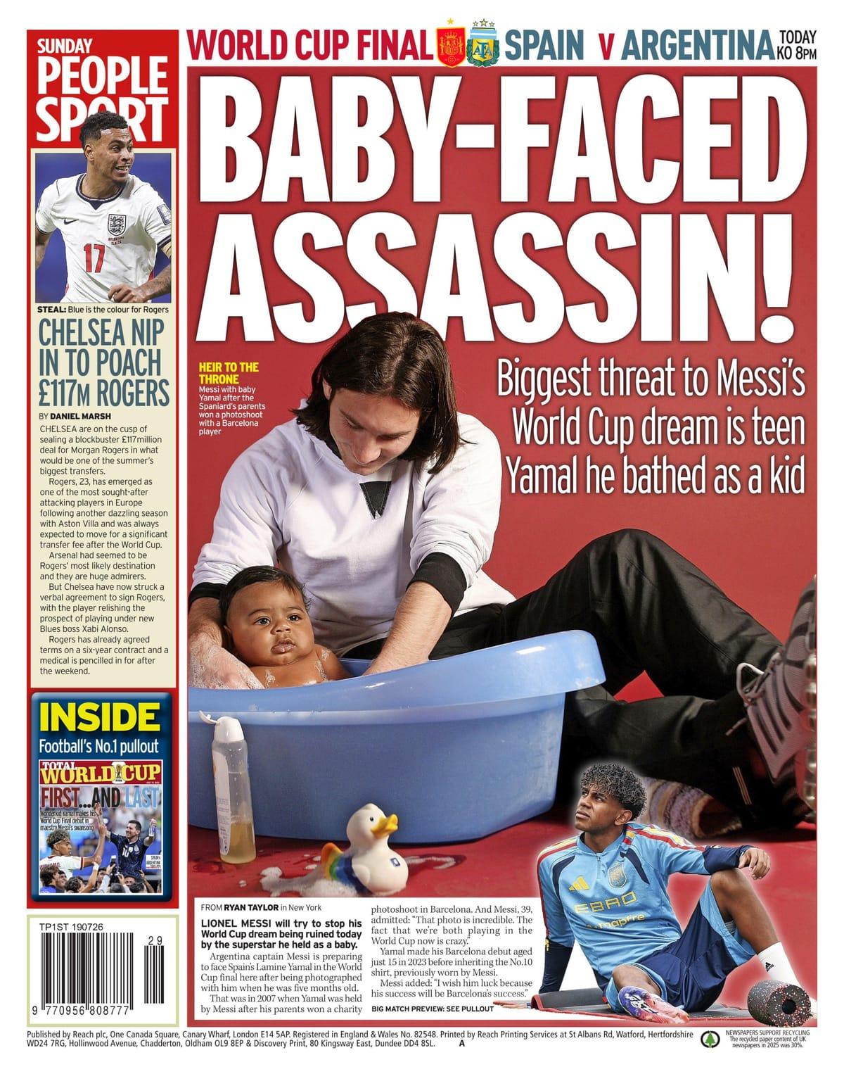 Back page of Sunday Express on July 19, 2026