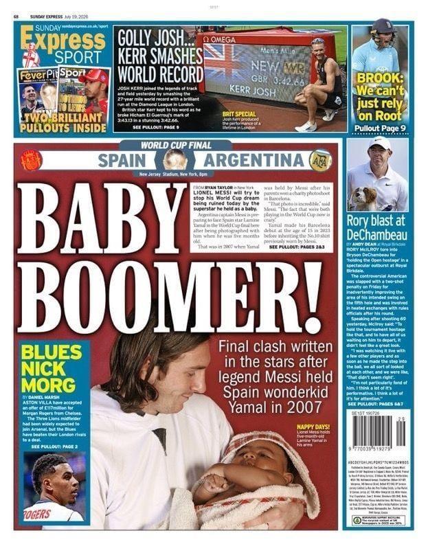 Back page of Sunday Telegraph on July 19, 2026