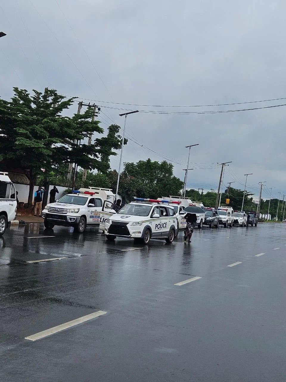 Police operatives conducting security patrols as part of the enhanced surveillance efforts in Anambra.