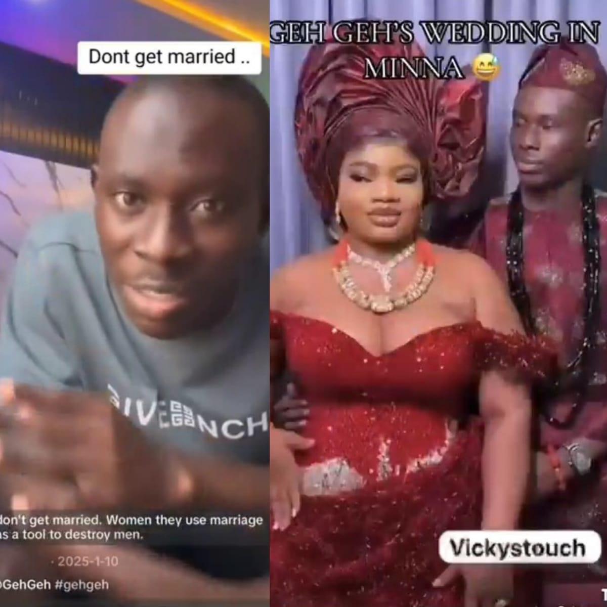 Gehgeh's Wedding Sparks Backlash from Men Taught 'Marriage Na Scam'