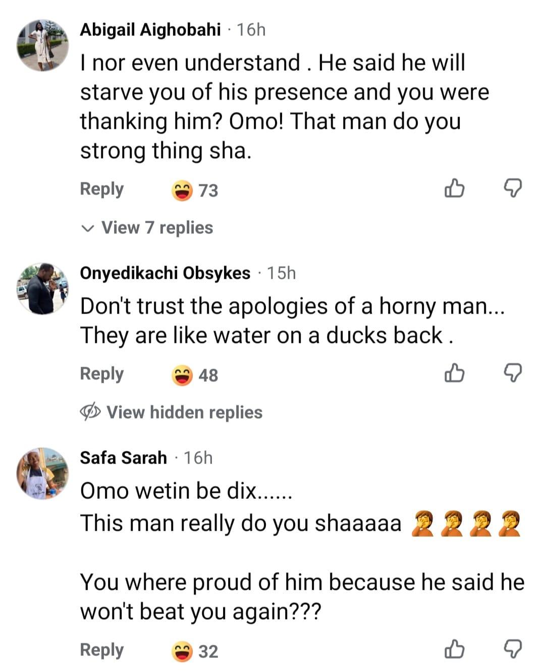 The woman shared an audio recording of her husband banging on her door