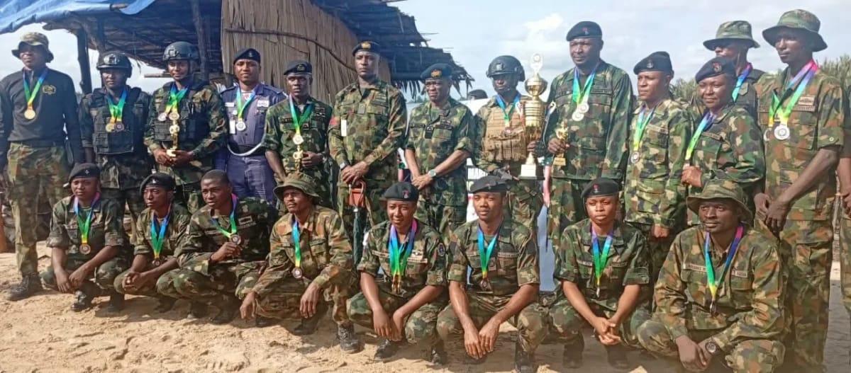 Nigerian Navy personnel engaging in a live-firing drill during the 'Intra-Command Maritime Tactical Live Firing Exercise,' codenamed Exercise Littoral Fury.