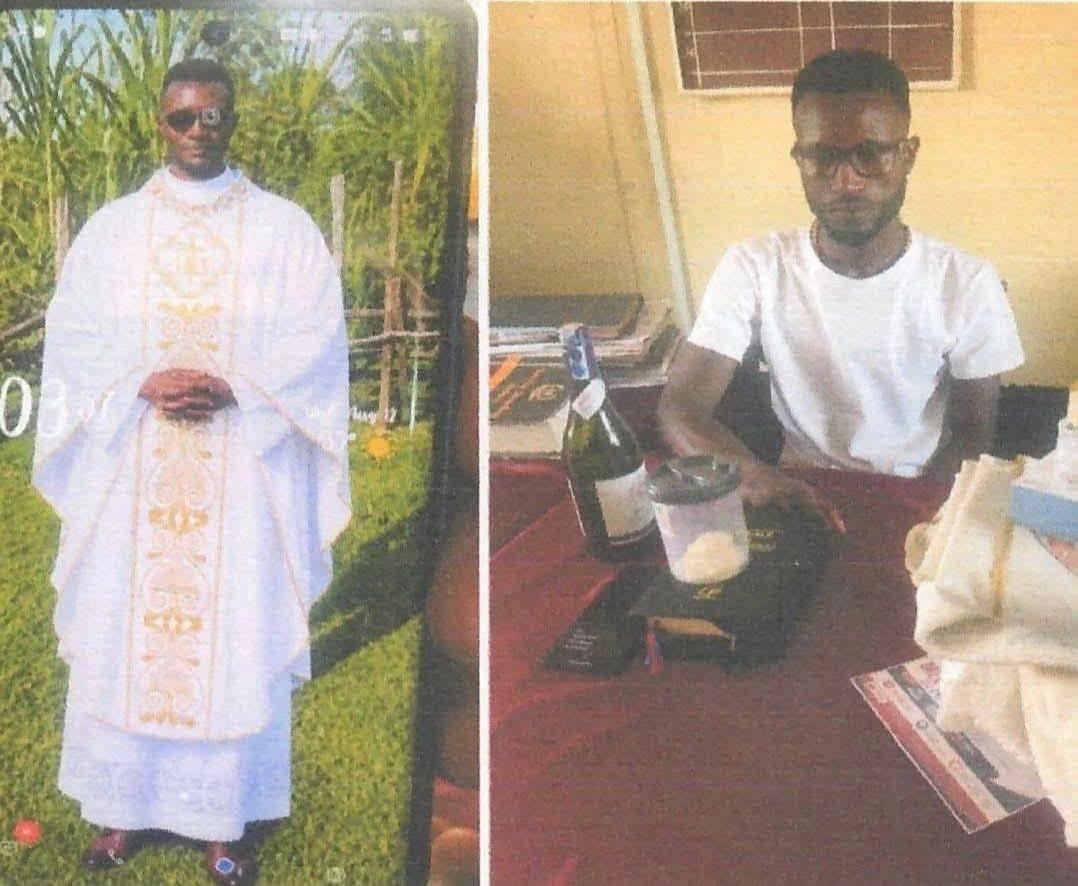 The man, Jones Bogonko Onchonga, whose alleged impersonation as a Catholic priest in Kenya led to his arrest.