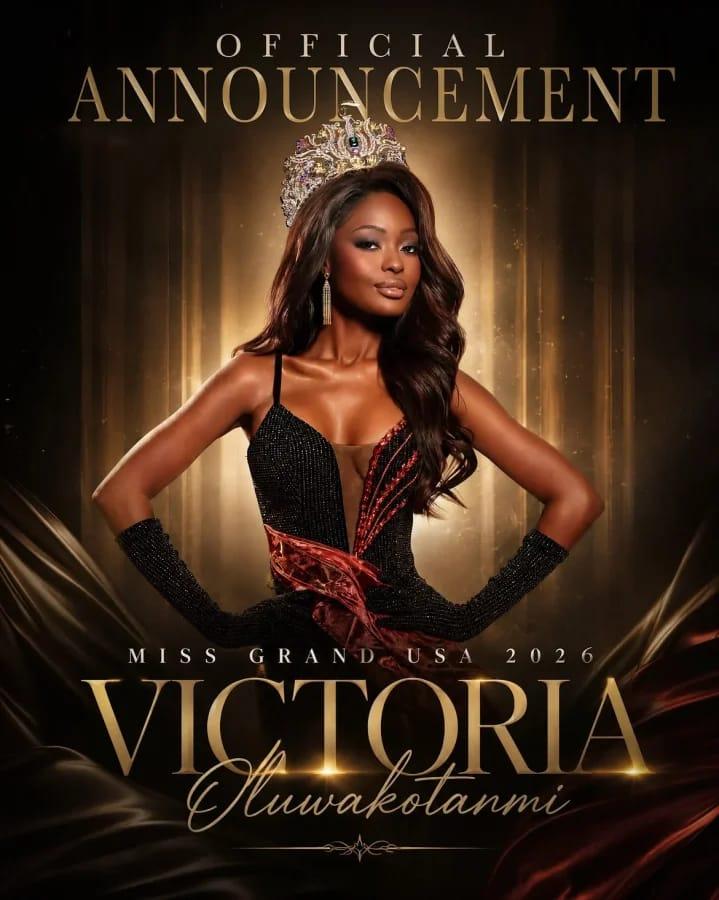 Miss Grand USA 2026, Victoria Oluwakotanmi, as announced by the official organization.