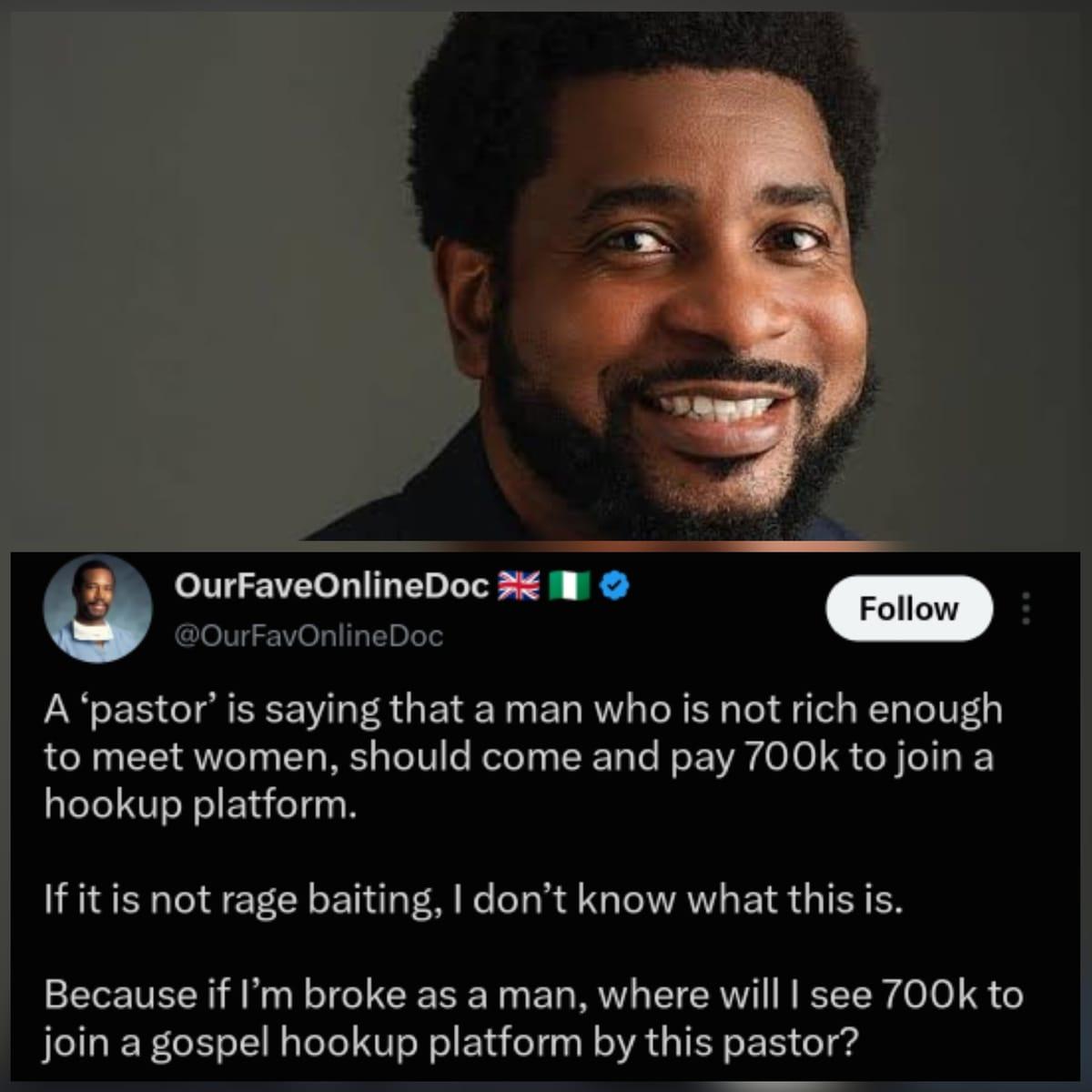 UK-Based Doctor Criticises Pastor Kingsley Okonkwo's ₦700k Gospel Matchmaking Charge