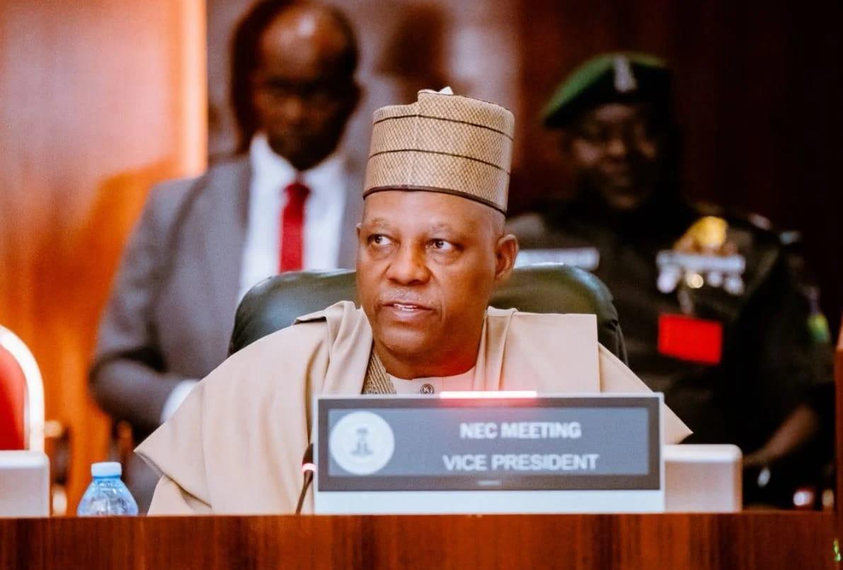 Nigeria's Vice President, Kashim Shettima, at a meeting discussing national food security.