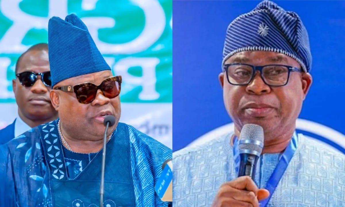 A composite image featuring Governor Ademola Adeleke and Bola Oyebamiji, key political personalities in Osun State.