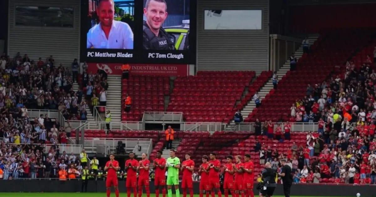 Teesside Footballers, Supporters Honour Two Cleveland Officers Lost in Fatal Crash