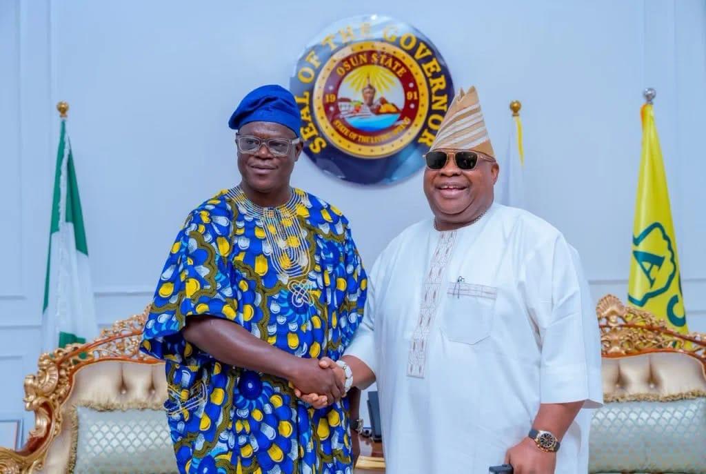 APC Scribe Basiru Visits Adeleke, Solicits Osun Backing for Tinubu's 2027 Bid