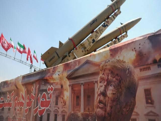 Depiction of a military strike or its aftermath, illustrating the recent exchange between US and Iranian forces.