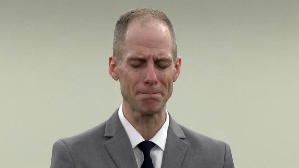 Caleb Flynn in court during his murder trial.