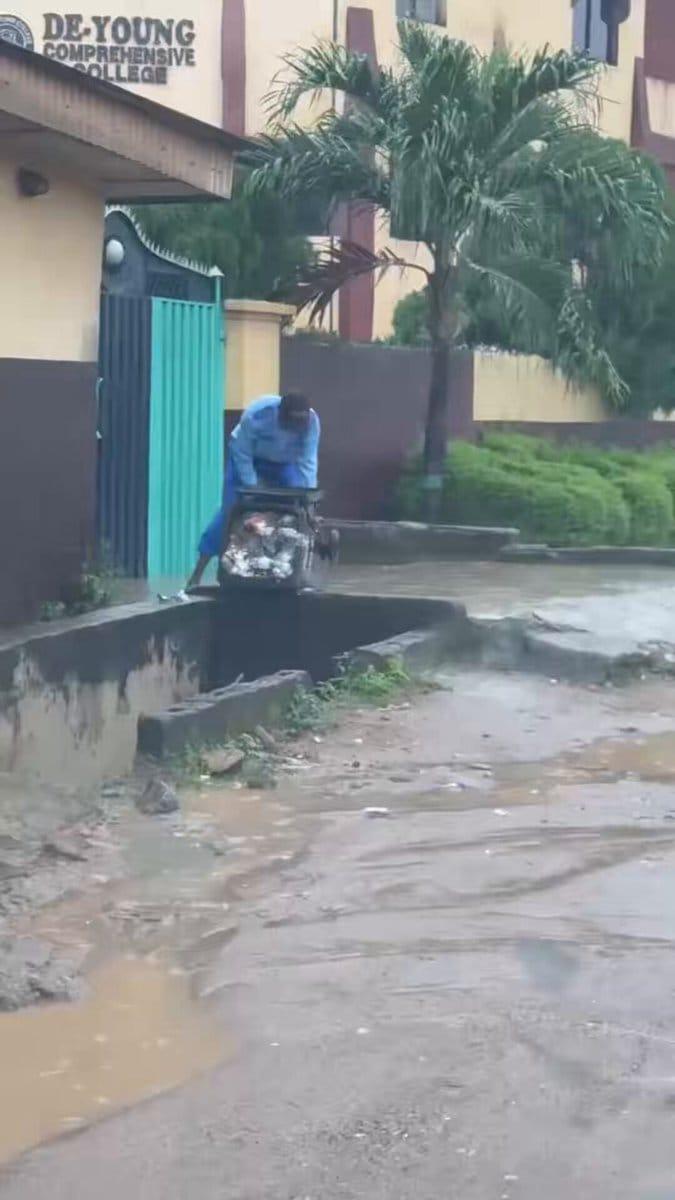 56yrs old man was arrested for illegally dumping refuse into a drainage in Lagos